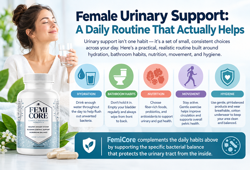 Female urinary support — daily routine for bladder health